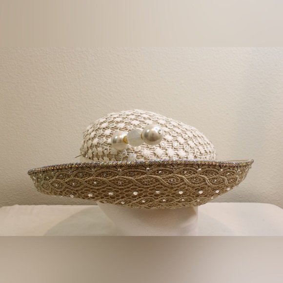 Lace & Rhinestone Hat - Picture 2 of 7